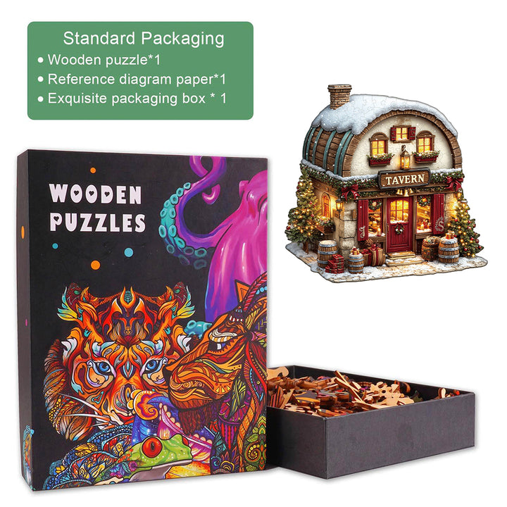 Christmas Tavern Wooden Jigsaw Puzzle