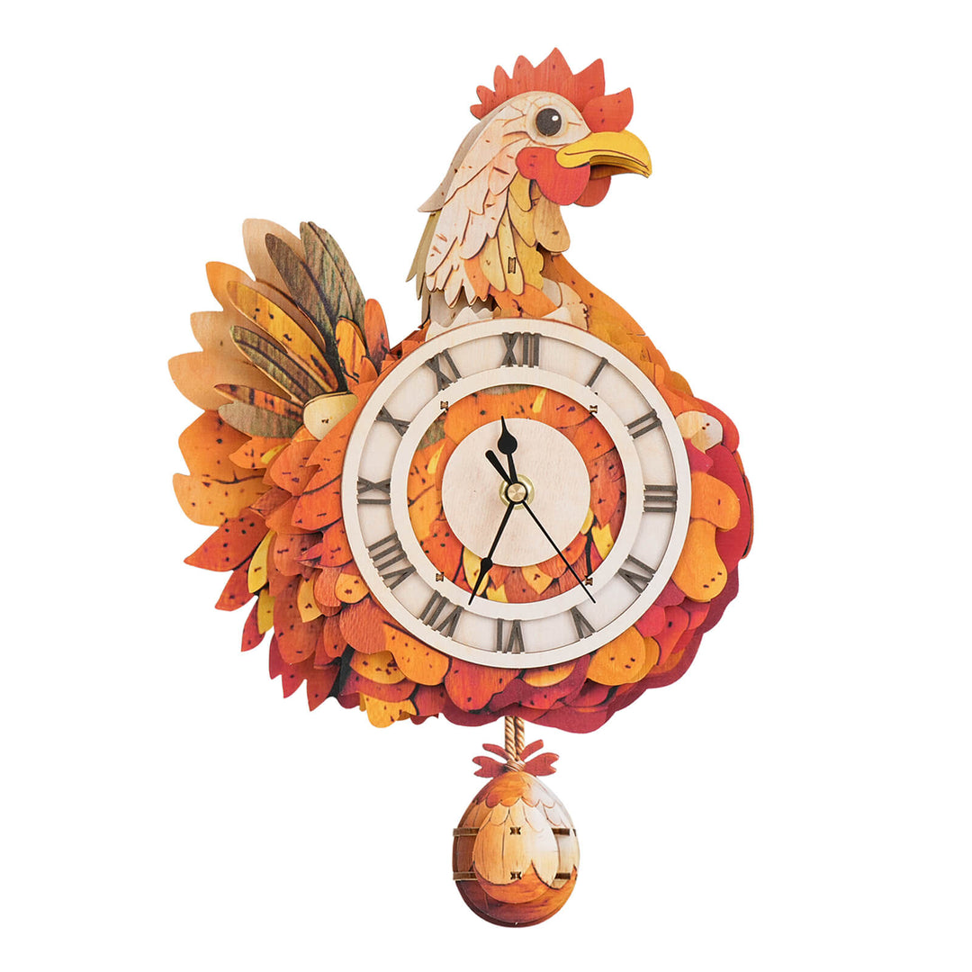 Cluck & Tick Hen Egg  – DIY Wooden Clock, 3D Puzzle Craft Kit