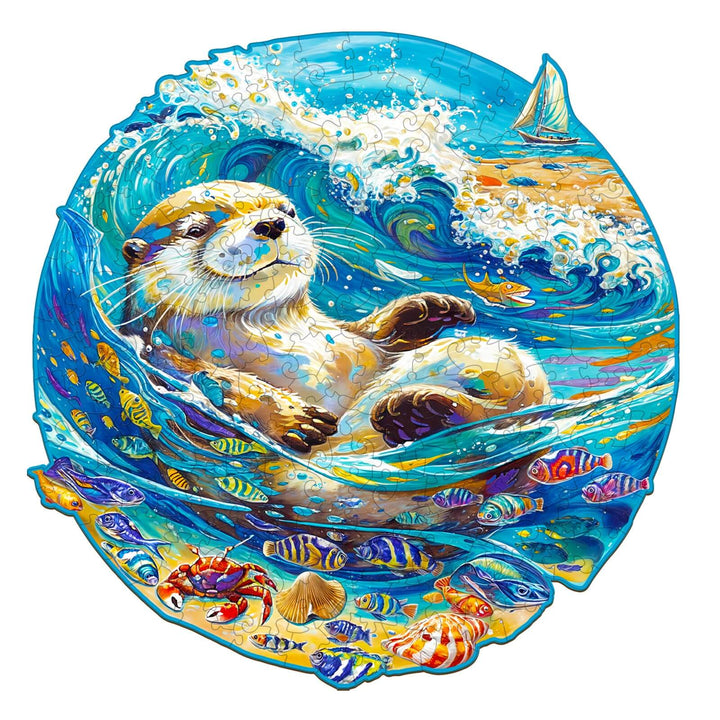 Leisurely Otter Wooden Jigsaw Puzzle - By Woodbests