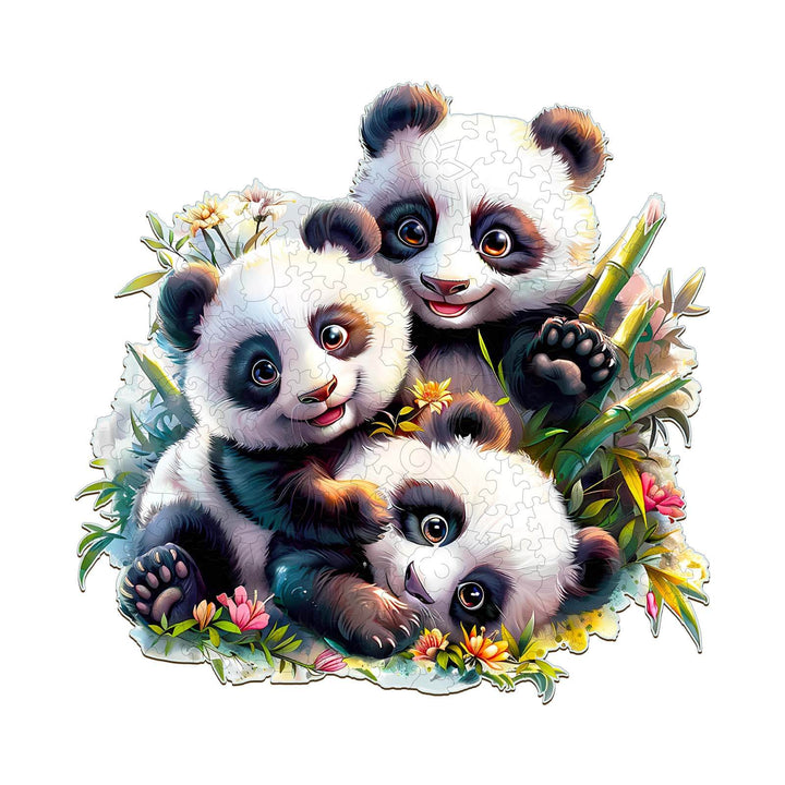 Panda Family Wooden Jigsaw Puzzle - By Woodbests