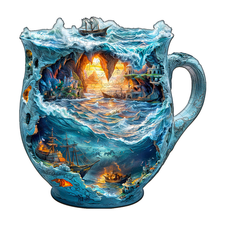 Sea navigation mug Wooden Jigsaw Puzzle