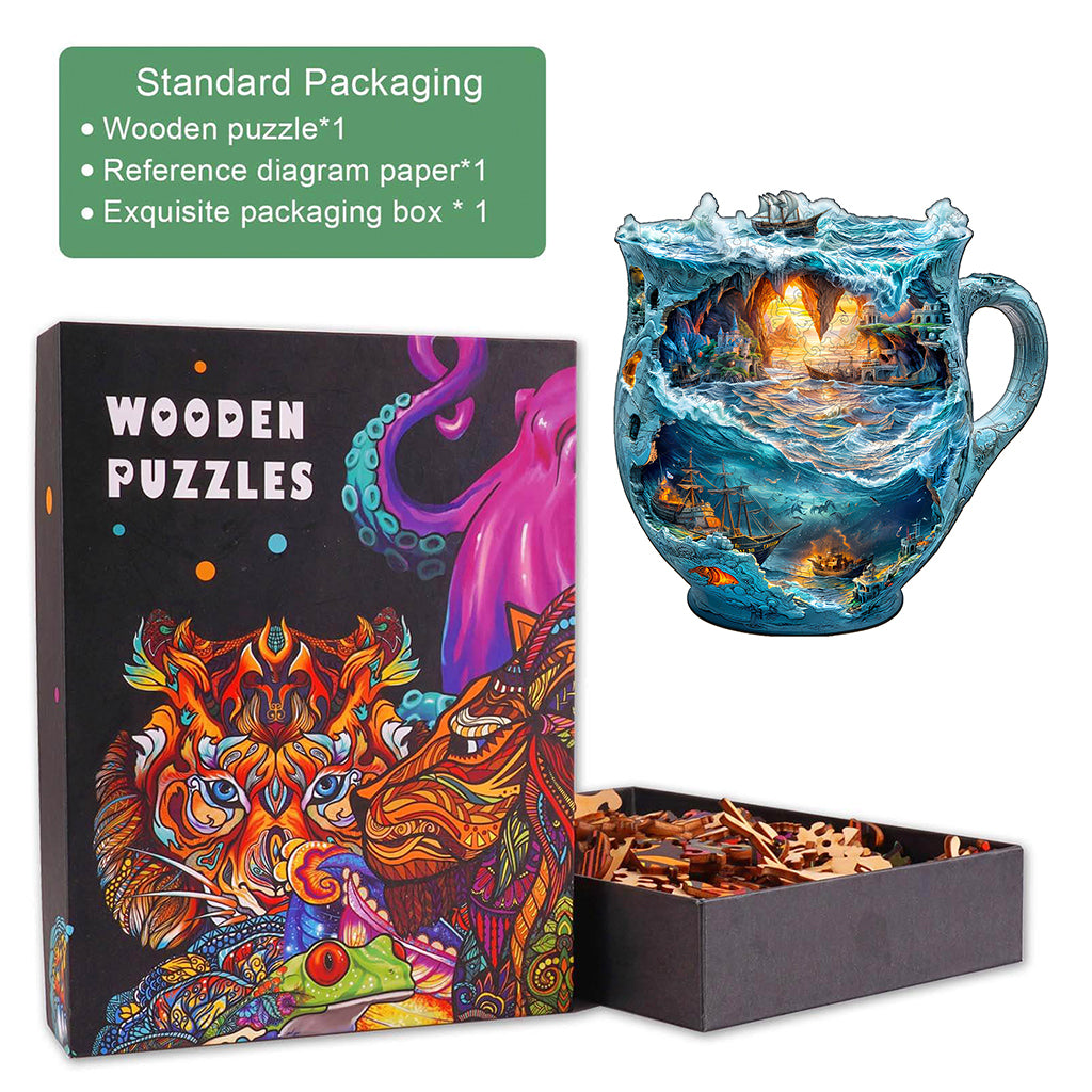 Sea navigation mug Wooden Jigsaw Puzzle