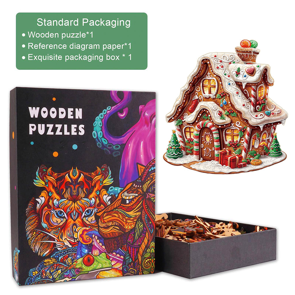 Christmas Gingerbread House-2 Wooden Jigsaw Puzzle