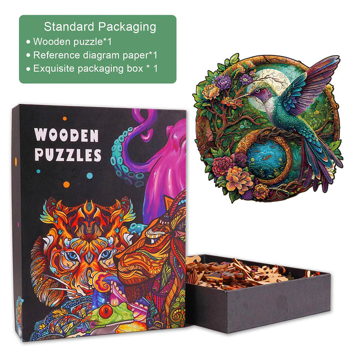 Yin Yang Hummingbird-2 Wooden Jigsaw Puzzle