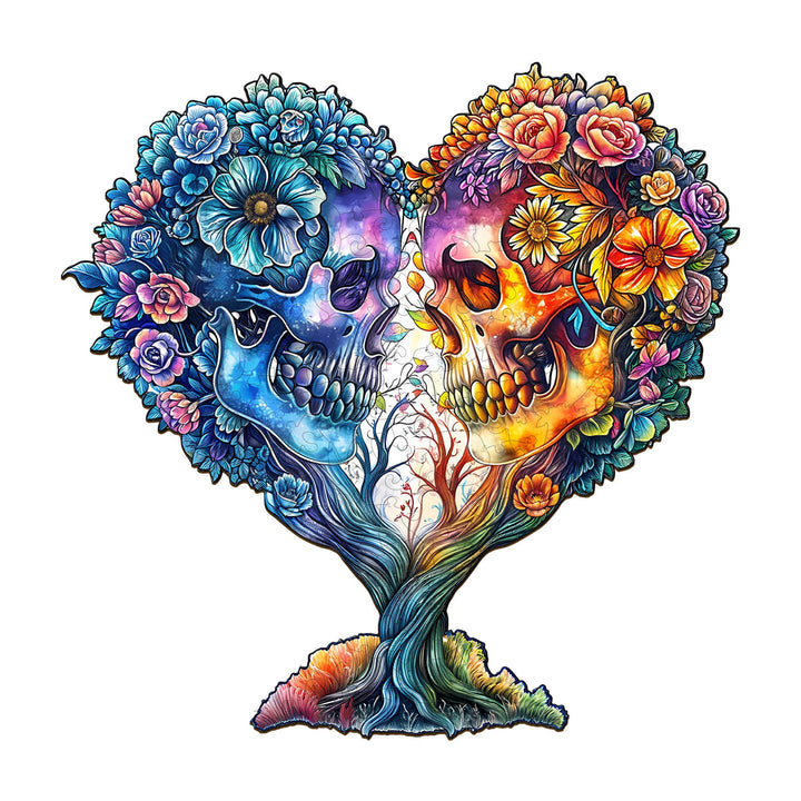 Skull and Love Wooden Jigsaw Puzzle - By Woodbests