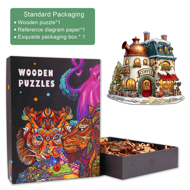 Christmas Cafe Wooden Jigsaw Puzzle