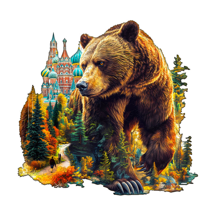 Bear and Basilica Wooden Jigsaw Puzzle
