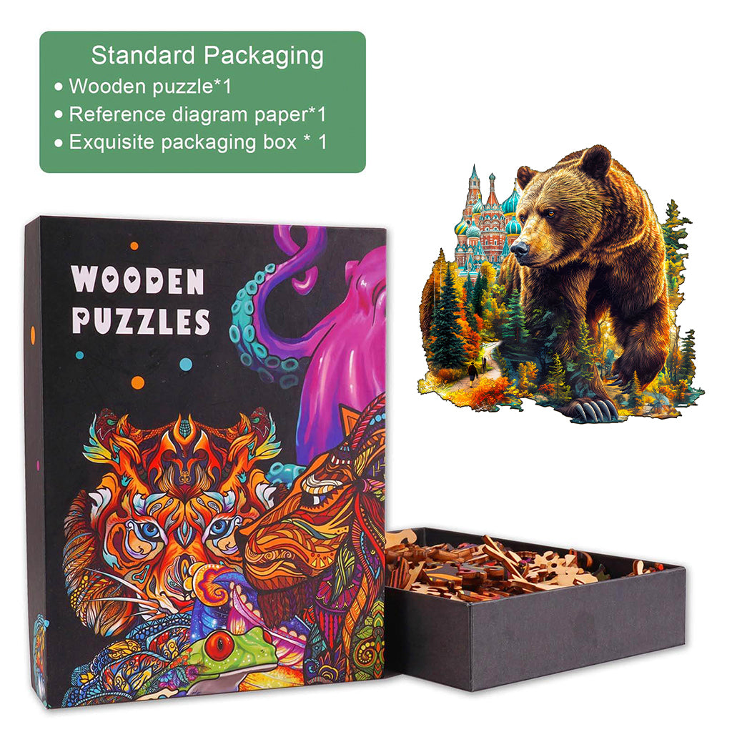 Bear and Basilica Wooden Jigsaw Puzzle