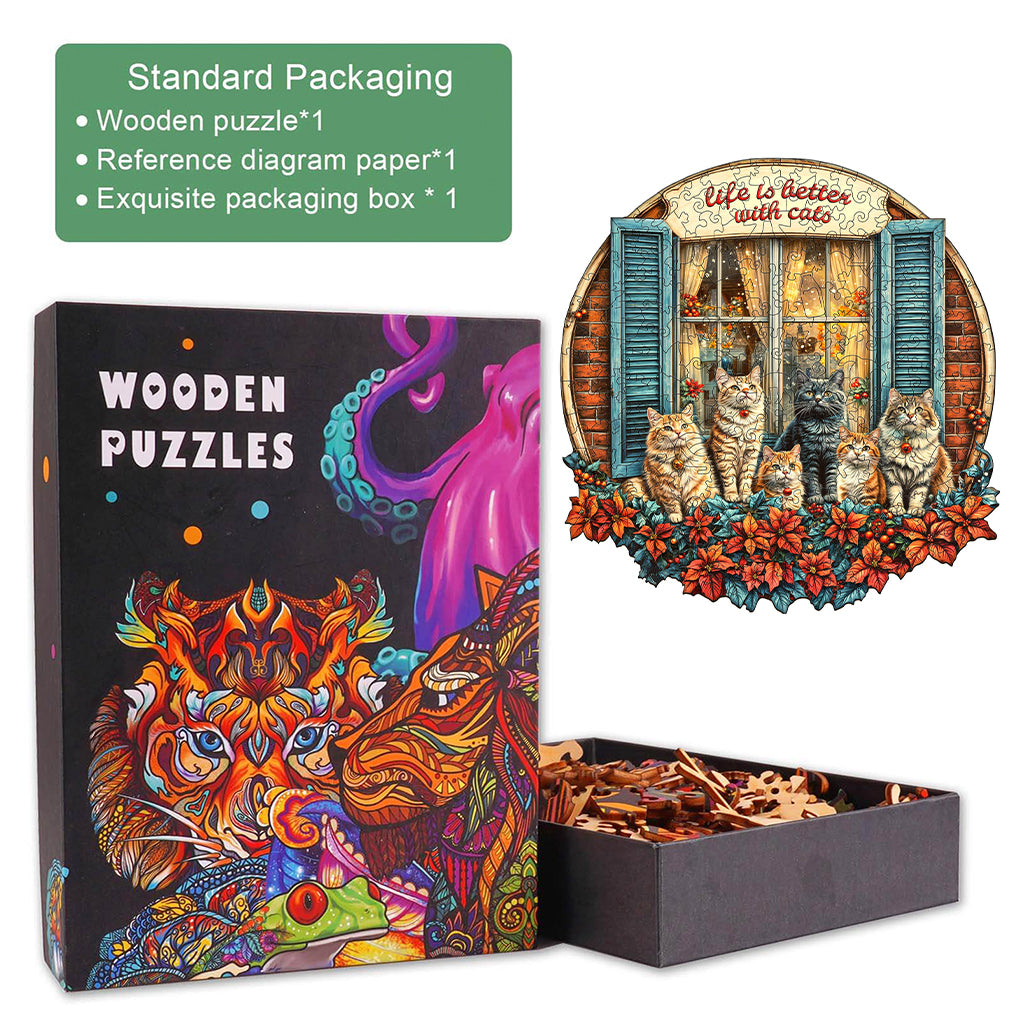 Serenade of Cats Wooden Jigsaw Puzzle