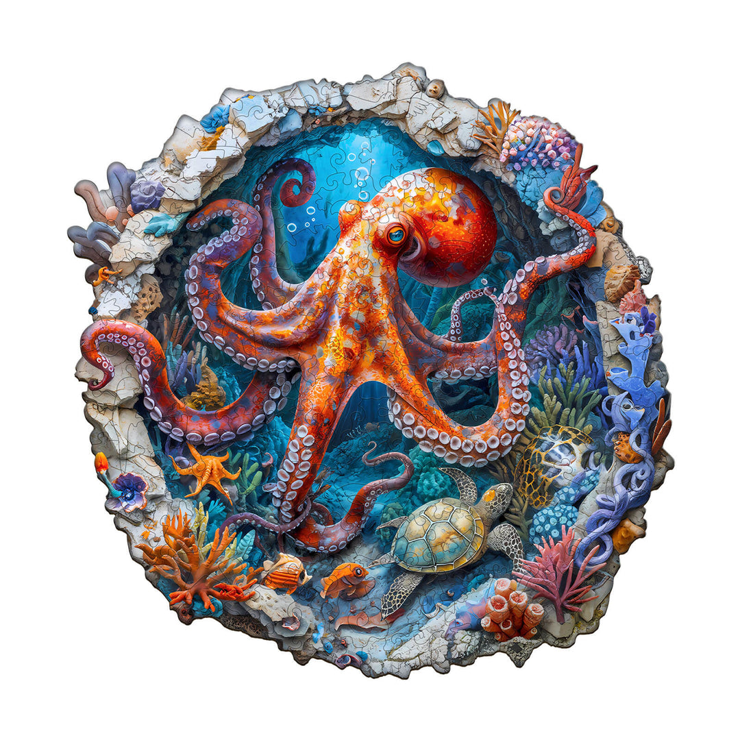 Octopus Haven Wooden Jigsaw Puzzle