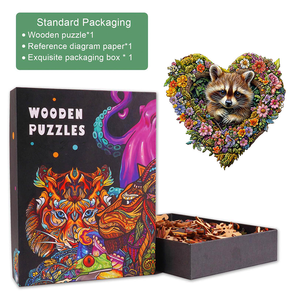 Natureverse Raccoon  Wooden Jigsaw Puzzle