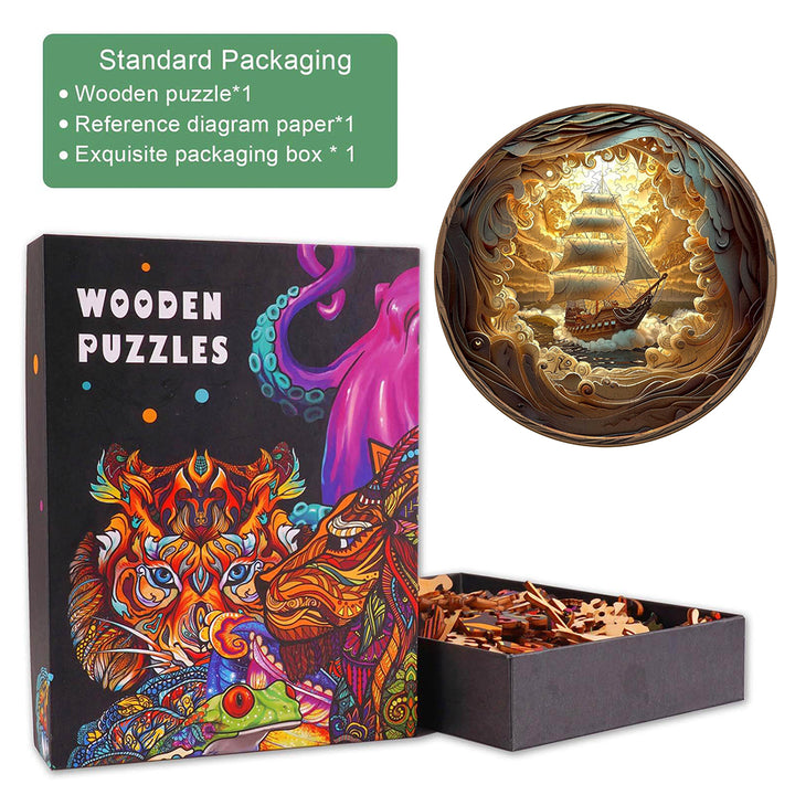 3D Sailing-1 Wooden Jigsaw Puzzle