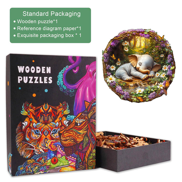 Dream Elephant Wooden Jigsaw Puzzle