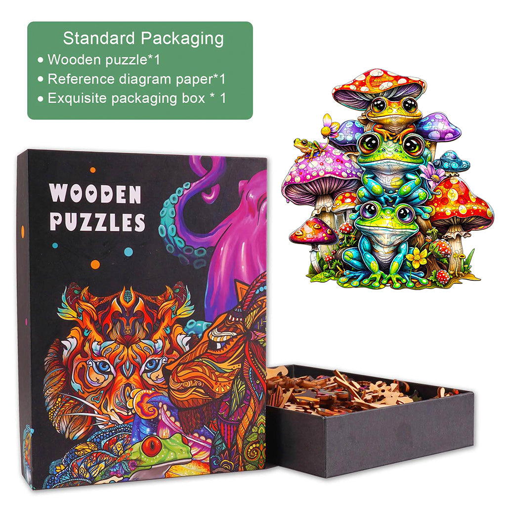 Frog Family Wooden Jigsaw Puzzle