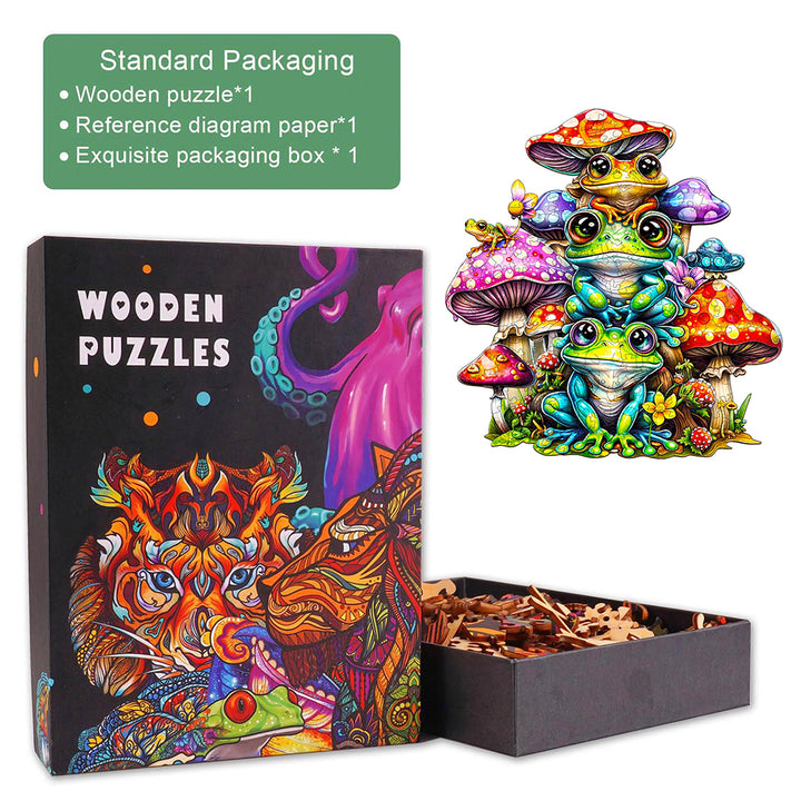 Frog Family Wooden Jigsaw Puzzle