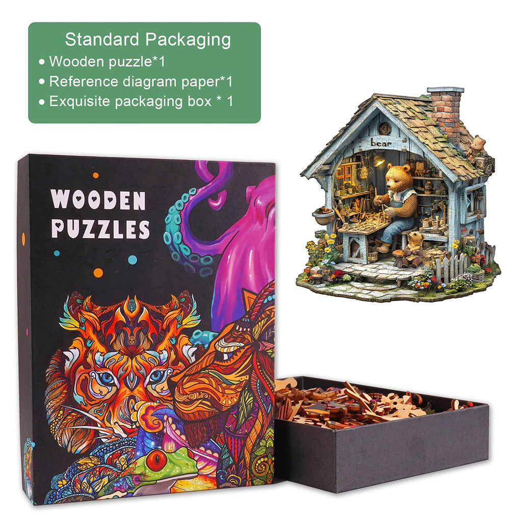 Bear Repair House Wooden Jigsaw Puzzle