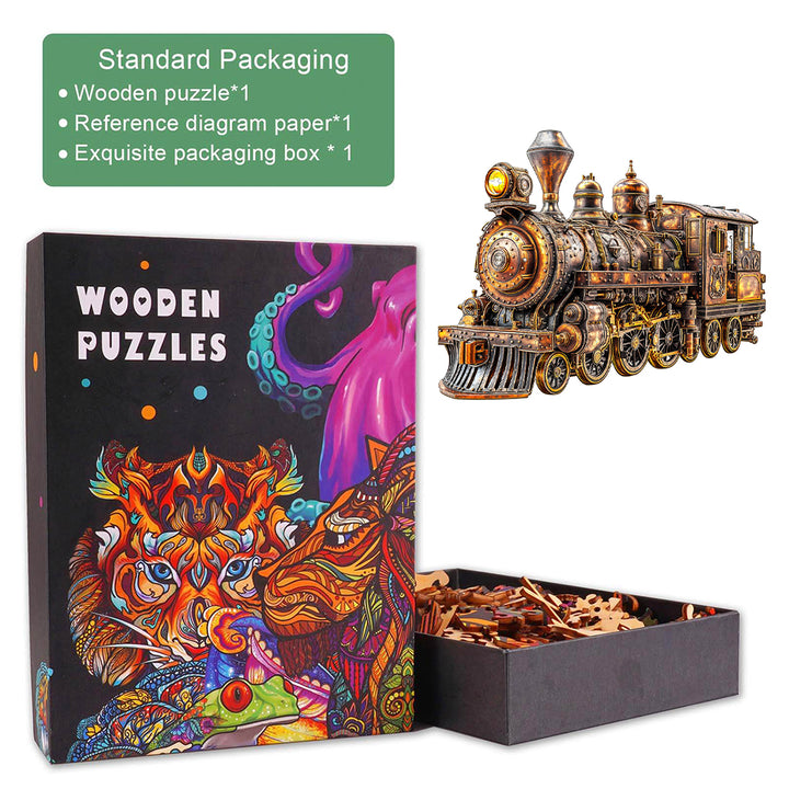 3D Mechanical Steam Train Wooden Jigsaw Puzzle