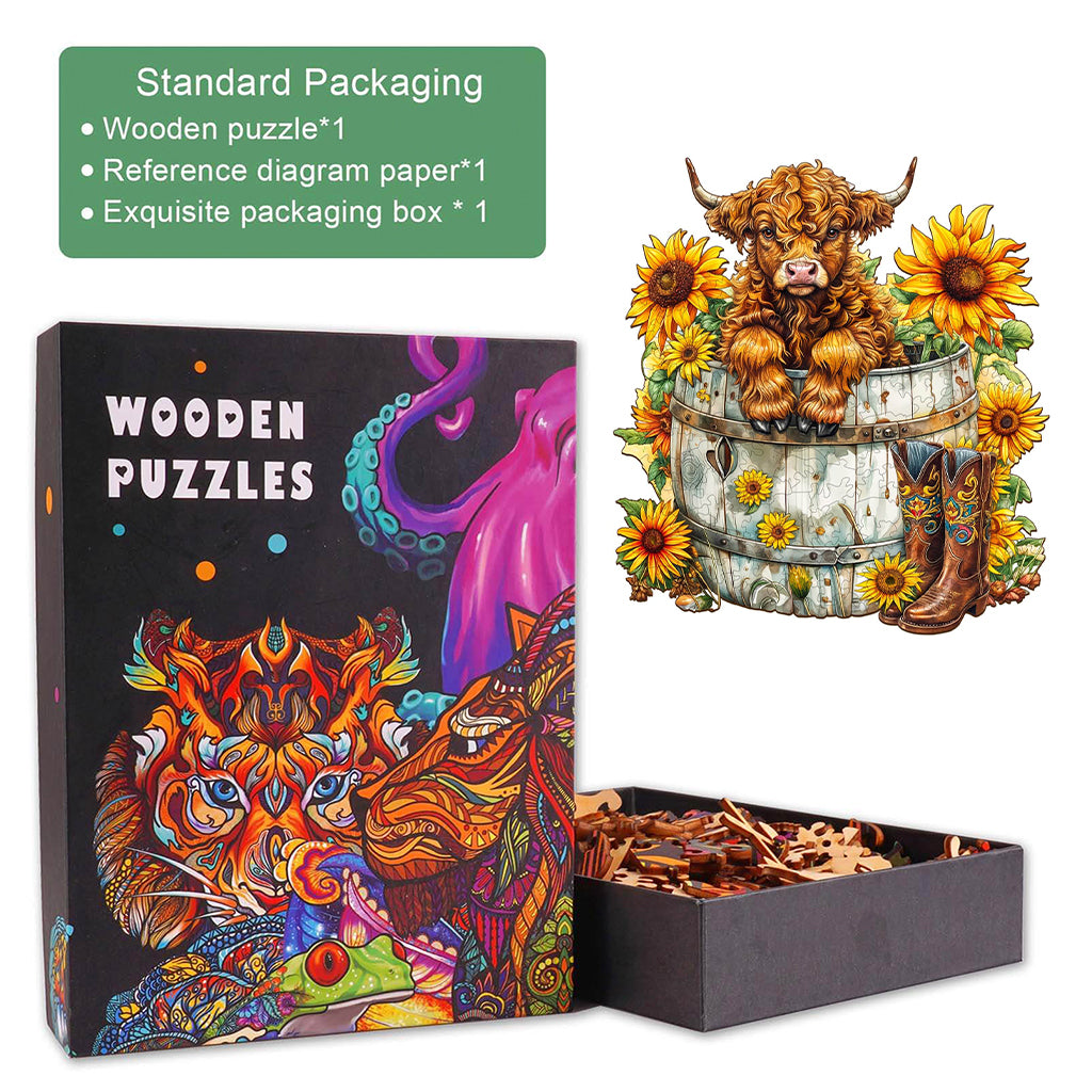 Sunflower Pasture-2 Wooden Jigsaw Puzzle