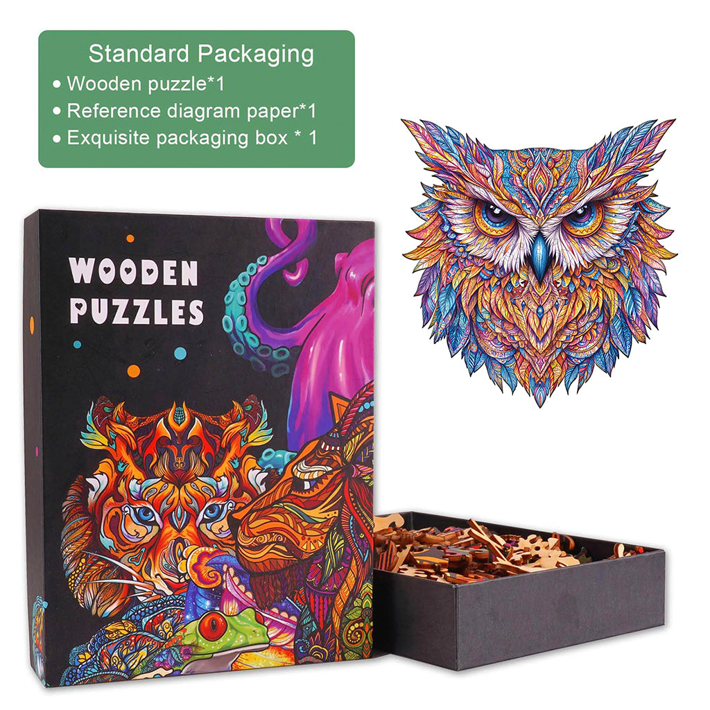 Color owl Wooden Jigsaw Puzzle