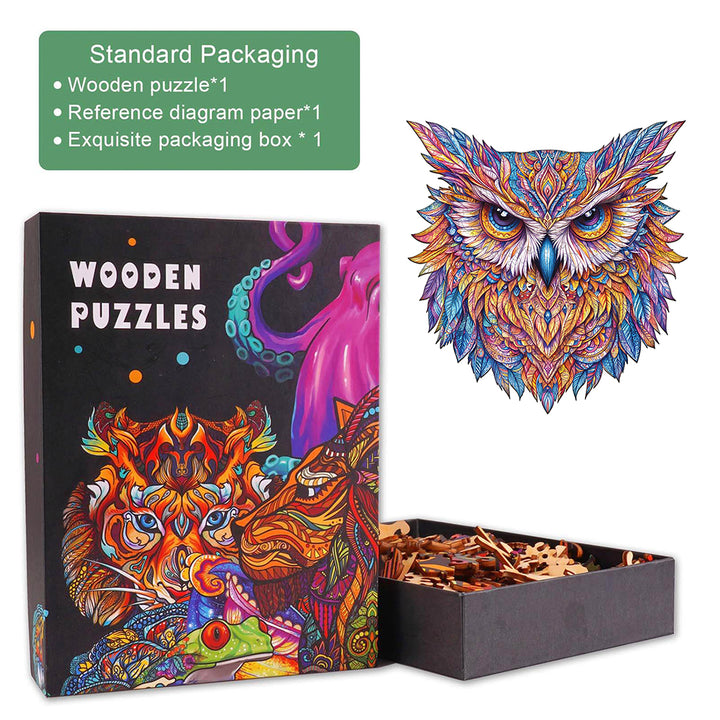 Color owl Wooden Jigsaw Puzzle