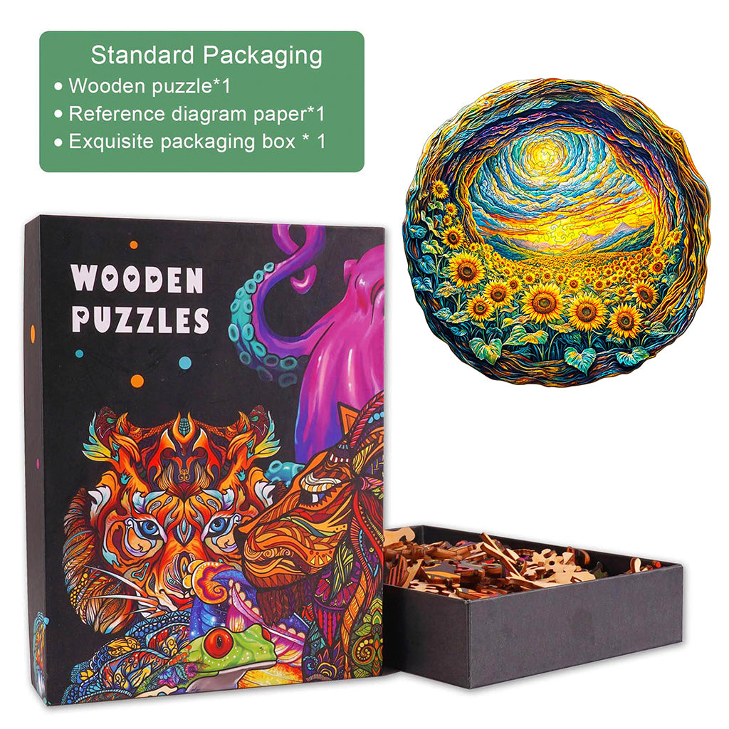 3D Sunlit Fields Wooden Jigsaw Puzzle