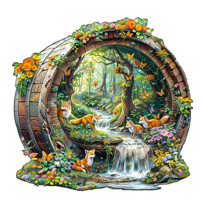 Happy foxes-1 Wooden Jigsaw Puzzle