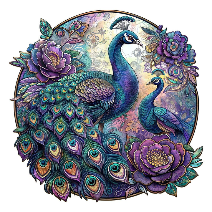 Parent Child Peacock Wooden Jigsaw Puzzle - By Woodbests
