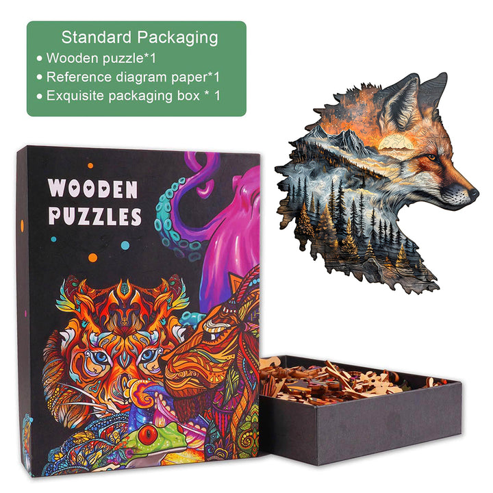Sunset Fox Wooden Jigsaw Puzzle