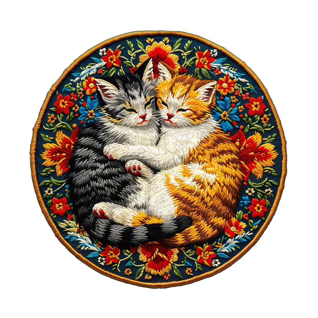 Feline Affection Wooden Jigsaw Puzzle