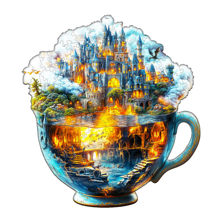 Magic cup-1 Wooden Jigsaw Puzzle