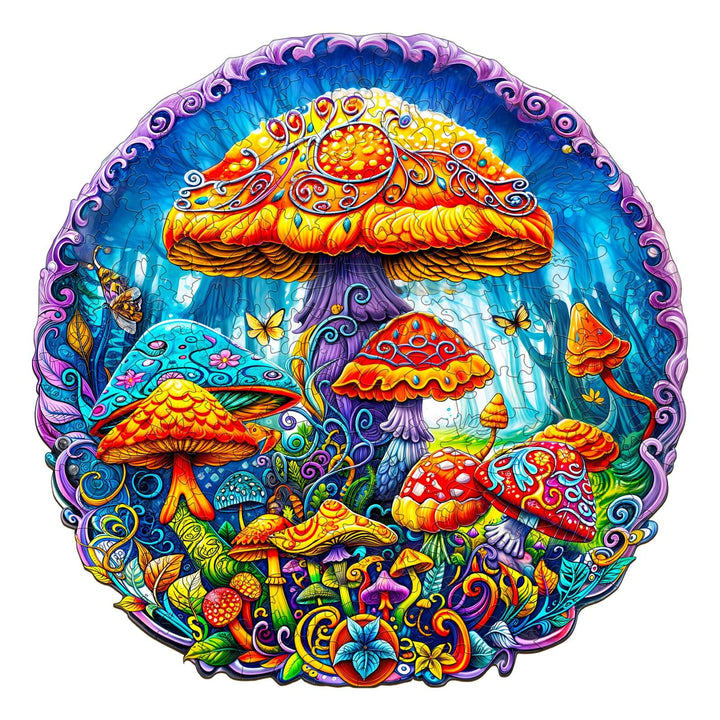 Magical mushrooms Wooden Jigsaw Puzzle - By Woodbests
