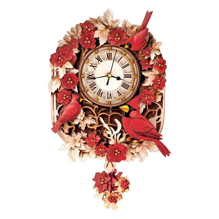 Cardinal-DIY Wooden Clock, 3D Puzzle Craft Kit
