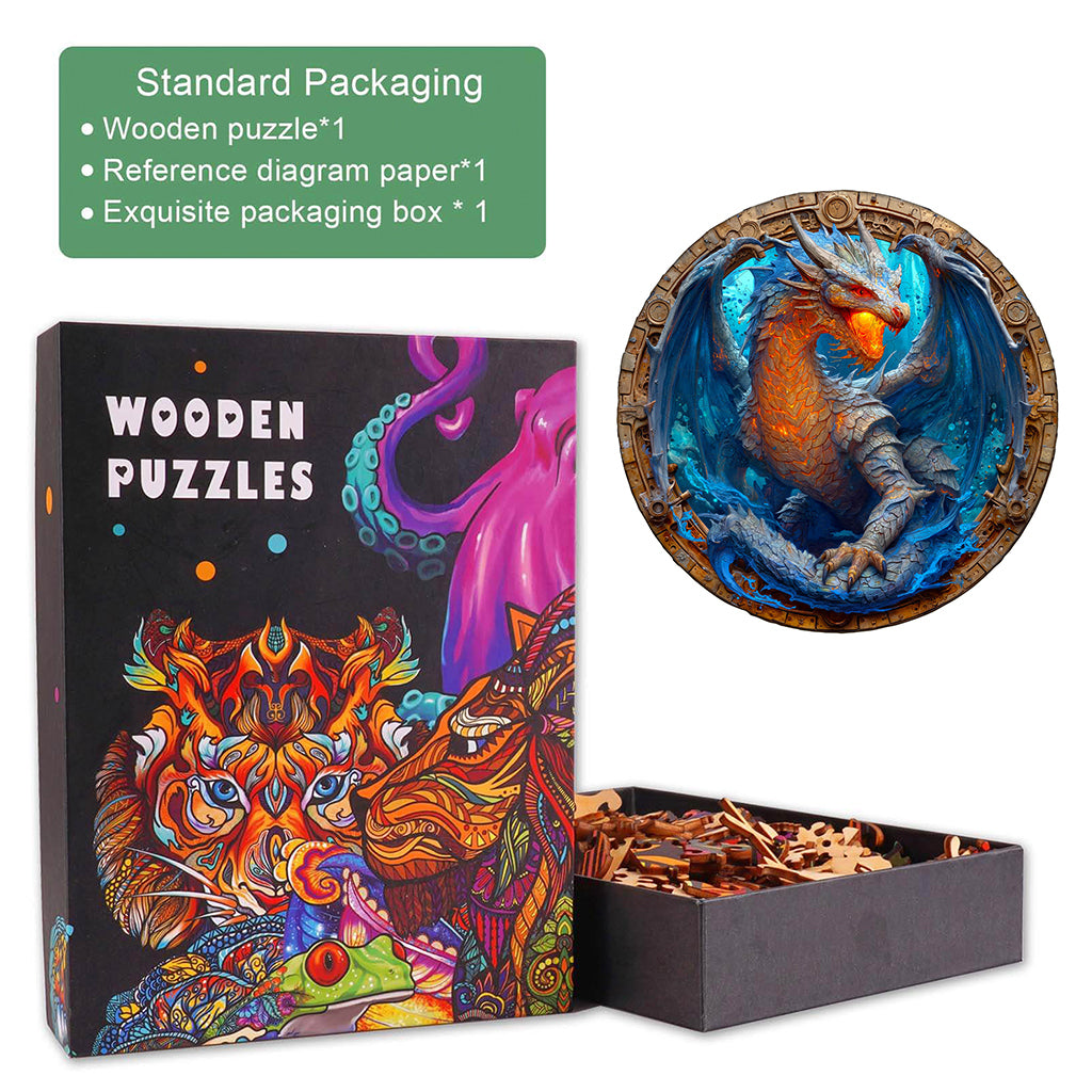 Elements Water Dragon Wooden Jigsaw Puzzle