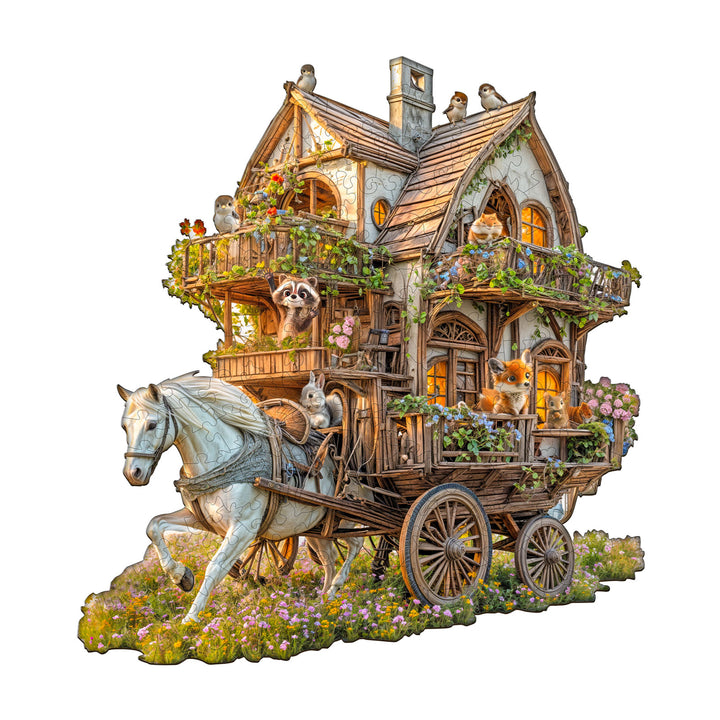 Animal carriage Wooden Jigsaw Puzzle