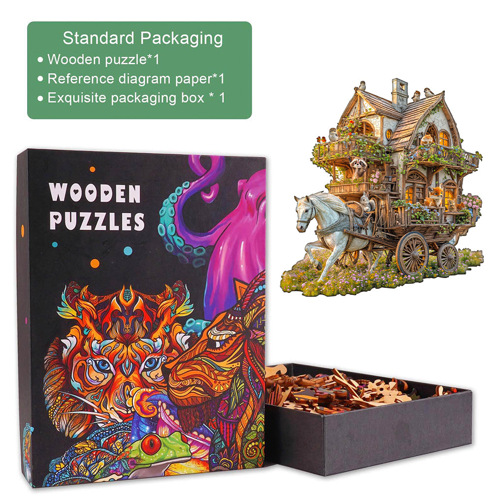 Animal carriage Wooden Jigsaw Puzzle