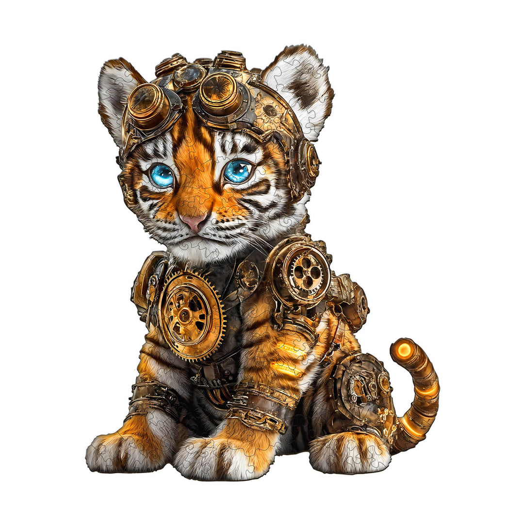 Punk tiger Wooden Jigsaw Puzzle