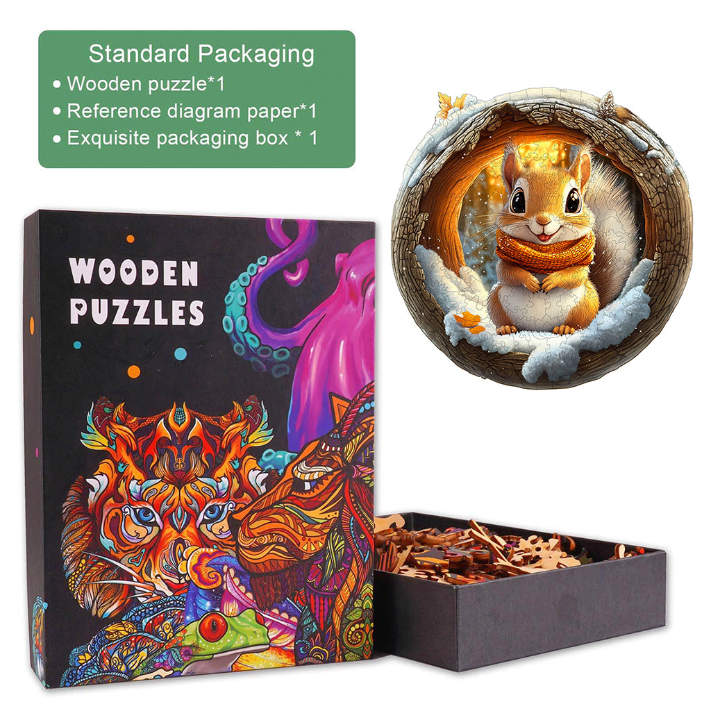 3D Cave Squirrel Wooden Jigsaw Puzzle