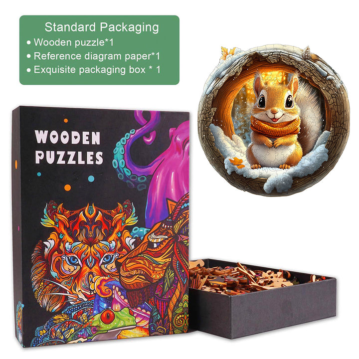 3D Cave Squirrel Wooden Jigsaw Puzzle