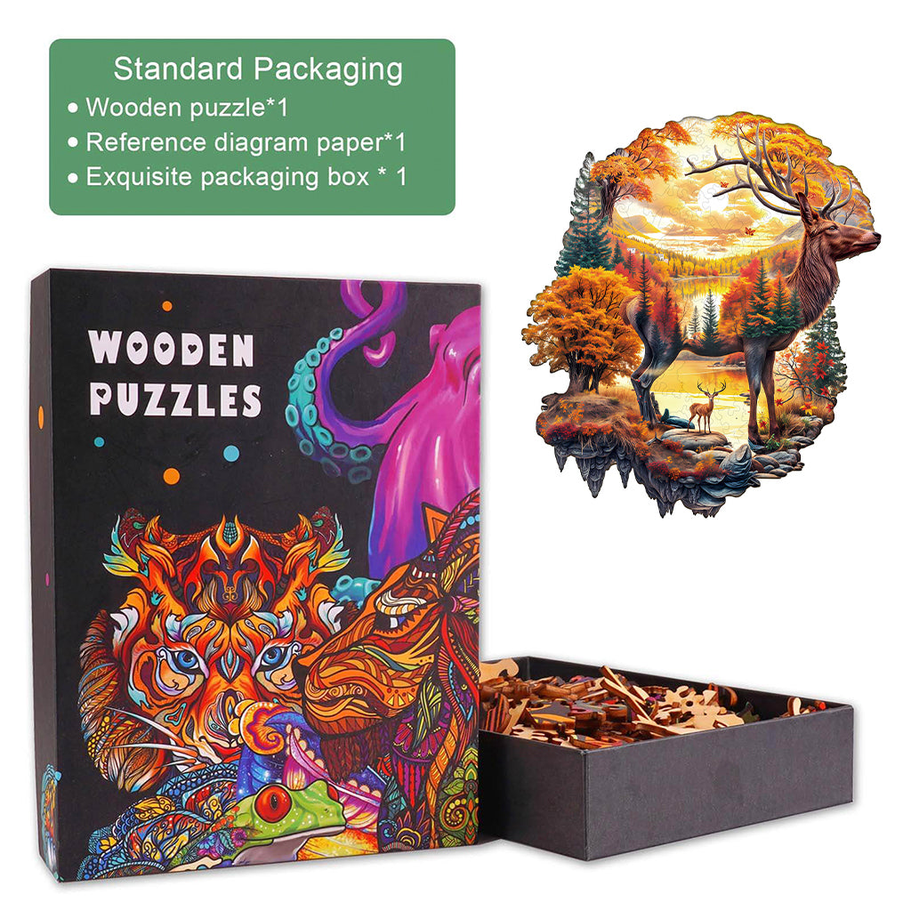 Autumn Deer Wooden Jigsaw Puzzle