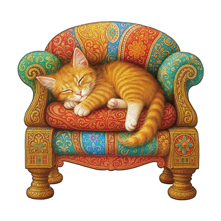 Kitten sofa Wooden Jigsaw Puzzle