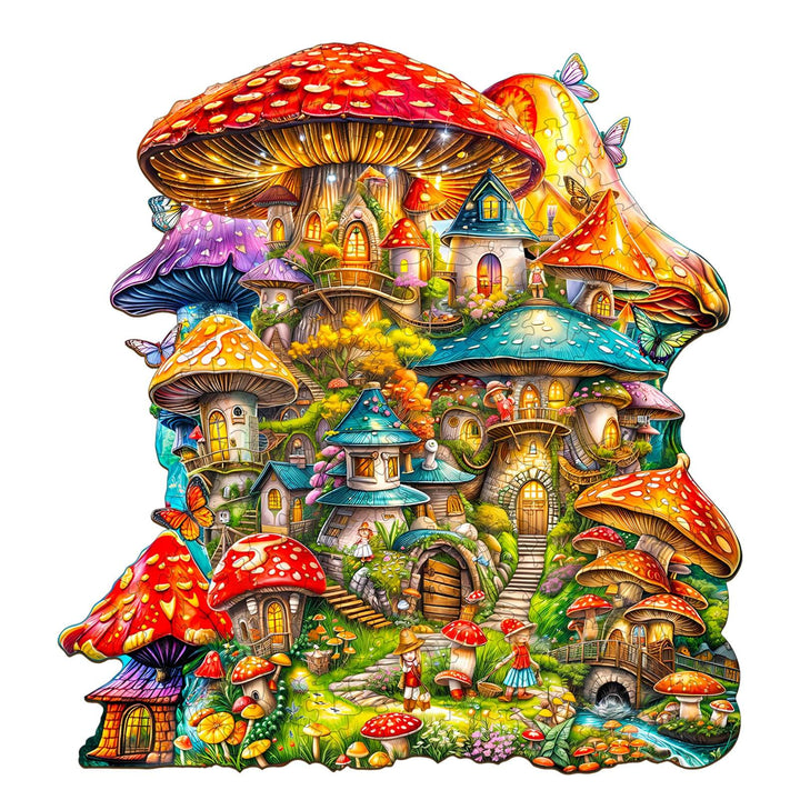 Mushroom House Wooden Jigsaw Puzzle - By Woodbests