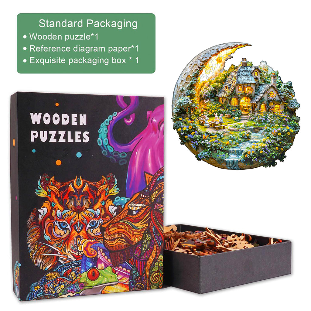 Moonlight Garden-2 Wooden Jigsaw Puzzle
