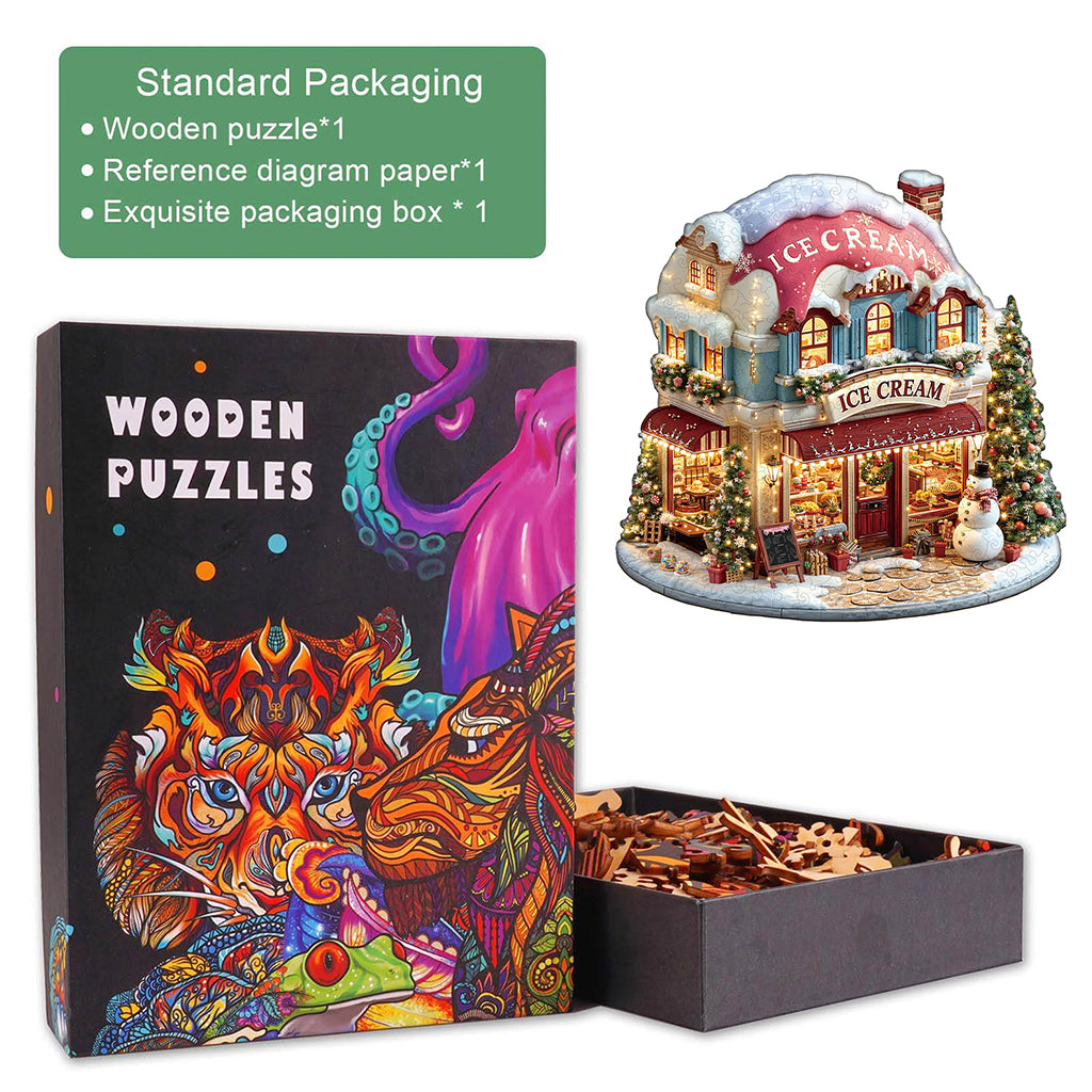 Christmas ice cream Wooden Jigsaw Puzzle