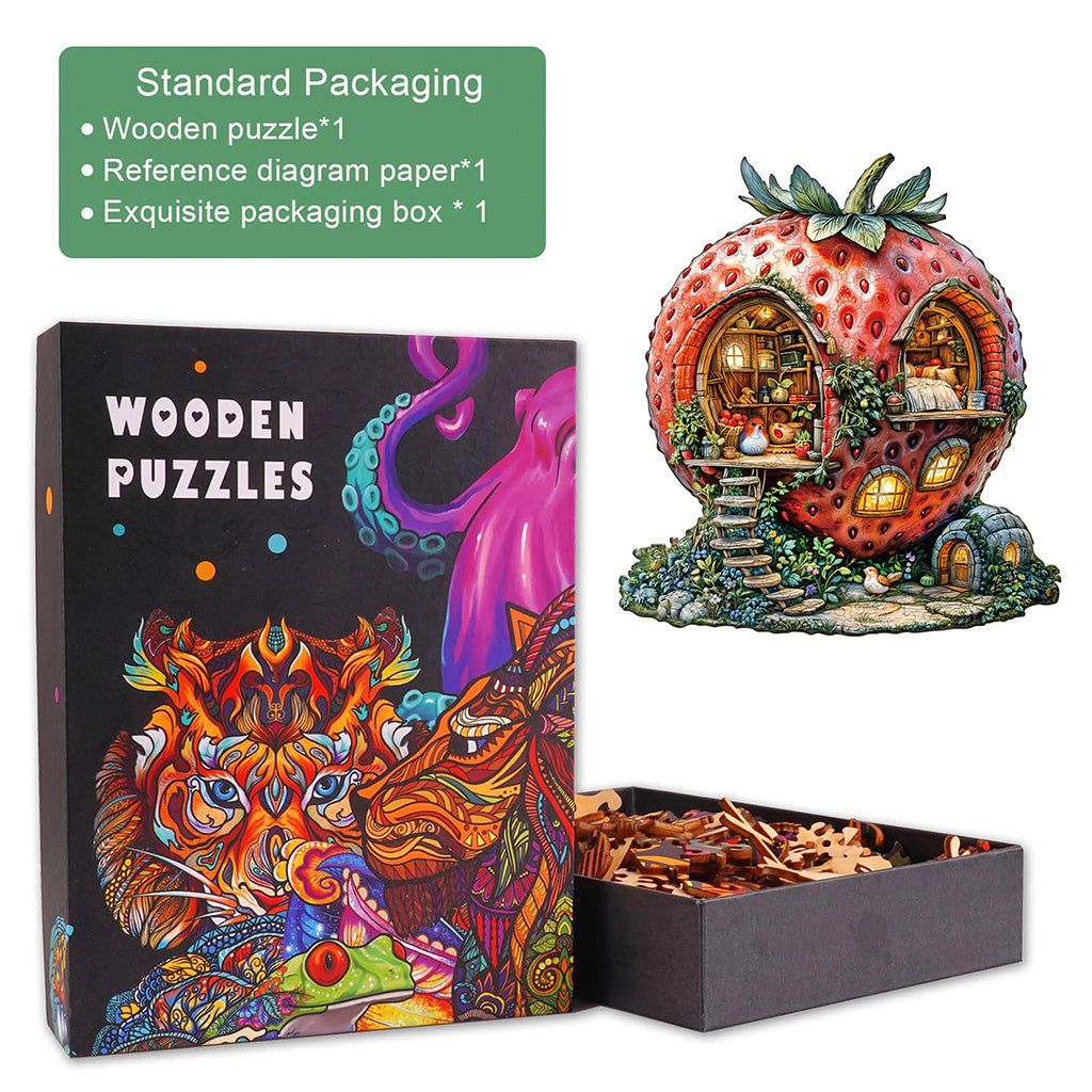 Strawberry Hut Wooden Jigsaw Puzzle