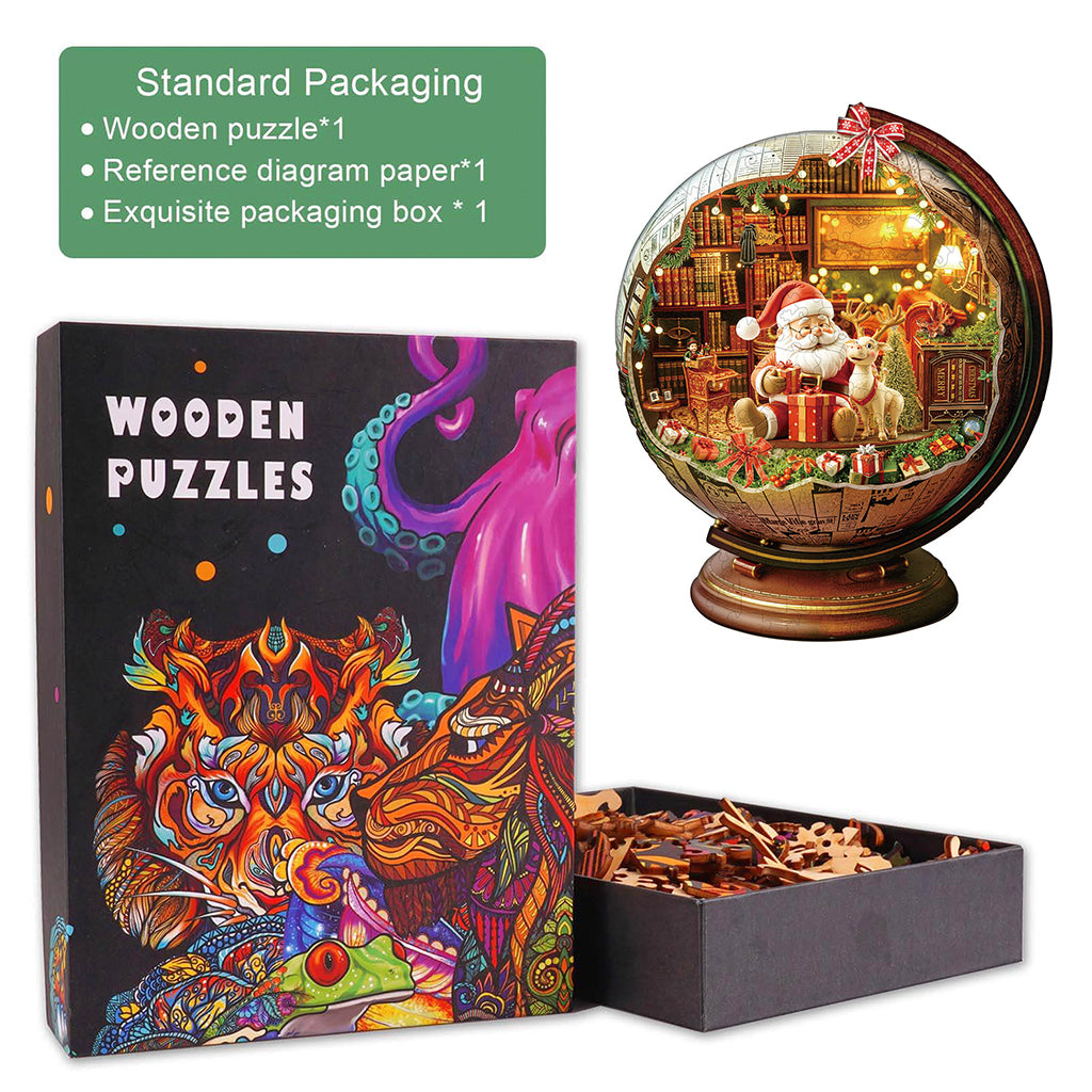 Christmas globe Wooden Jigsaw Puzzle