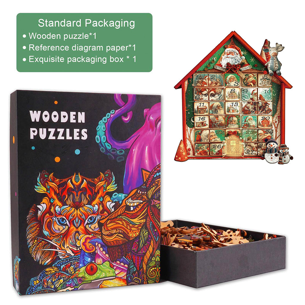 Christmas Calendar House Wooden Jigsaw Puzzle