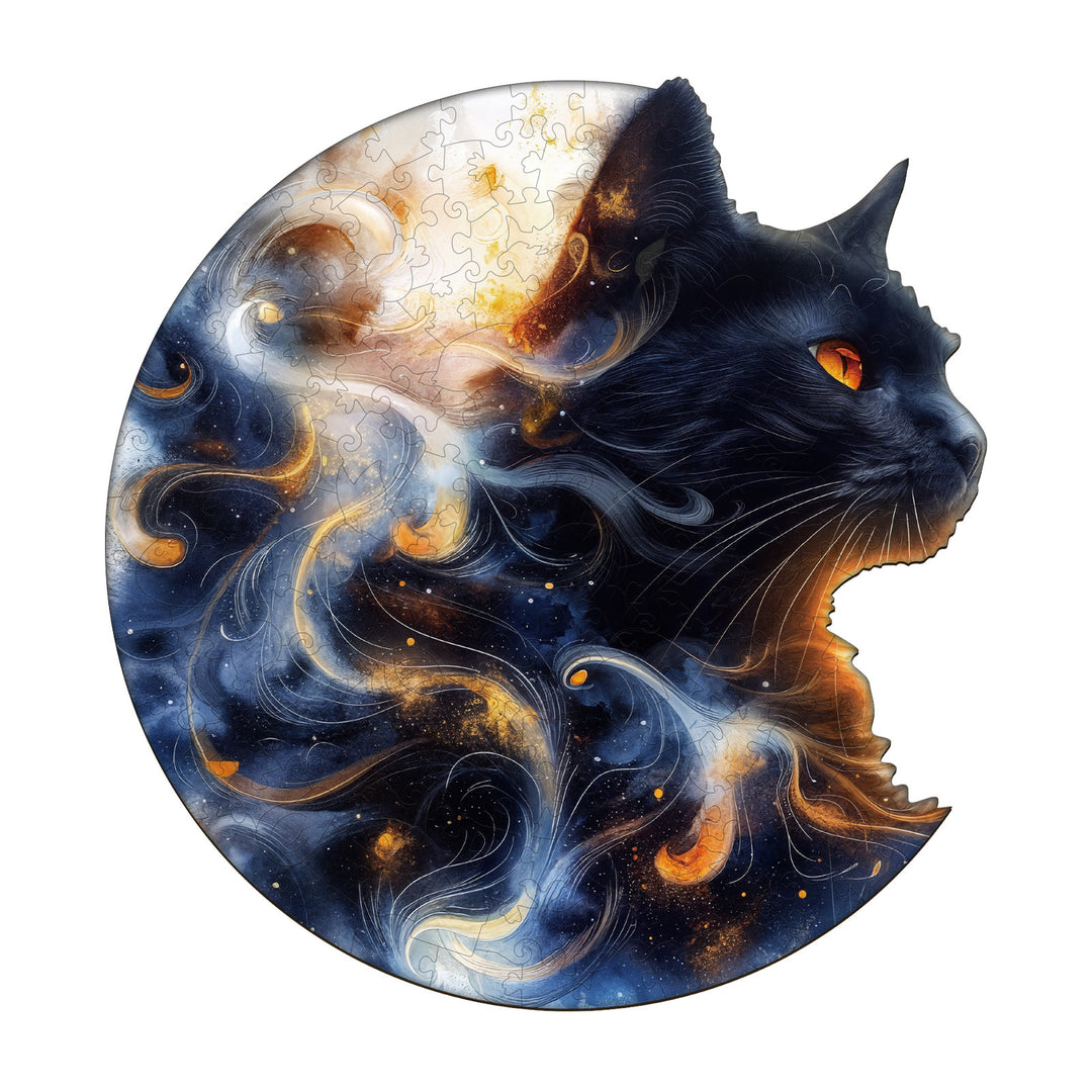 Nebula Cat Wooden Jigsaw Puzzle