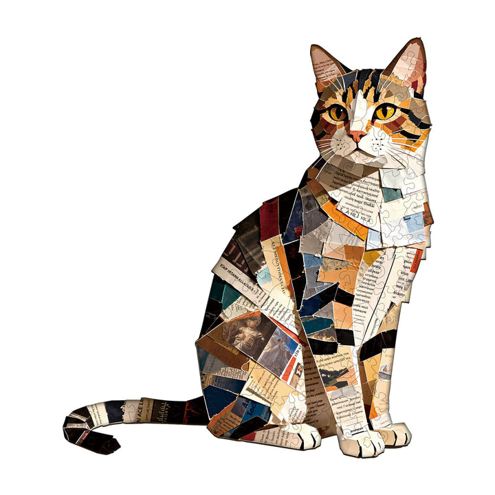 Paper Art Cat Wooden Jigsaw Puzzle