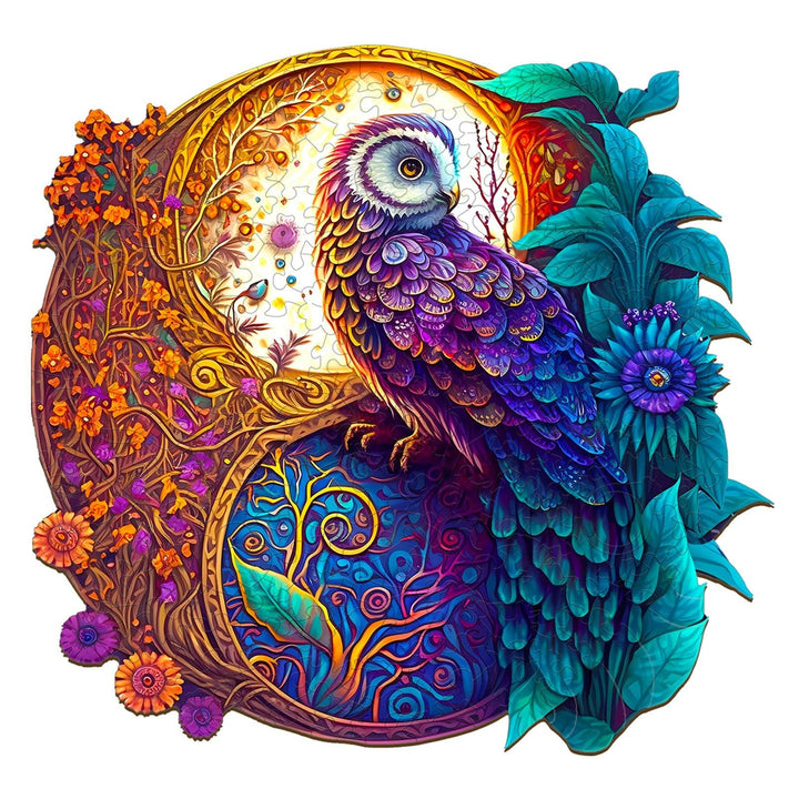 Yin Yang Owl 1 Wooden Jigsaw Puzzle-Woodbests