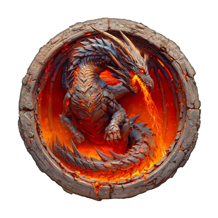 Elements Fire Dragon Wooden Jigsaw Puzzle